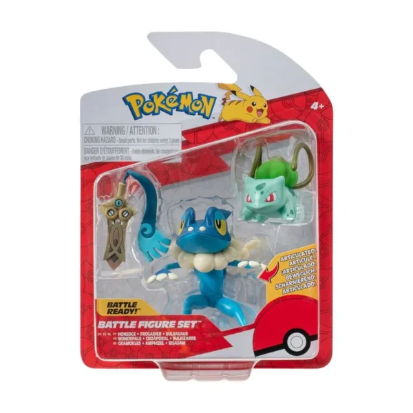 Figuras Pokemon X3 - Honedge With Stand - Bulbasaur y Frogedier