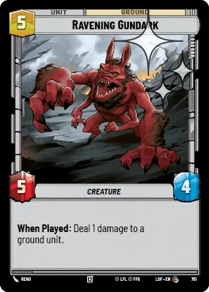 Ravening Gundark STANDARD FOIL STWU LOF INGLES - Next Dimension